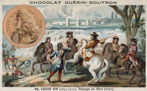 De oversteek van de Rijn (in Nederland) door Lodewijk XIV aan het begin van de oorlog tegen de Nederlanders door French School