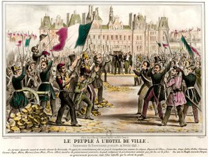 Het volk had het Stadhuis toen de voorlopige regering werd aangesteld op 24/02/1848. Onder de leden van deze regering Pierre Marie de Saint-Georges, Adolphe Cremieux, François Arago, Armand Marrast, Louis Antoine Garnier-Pages door French School