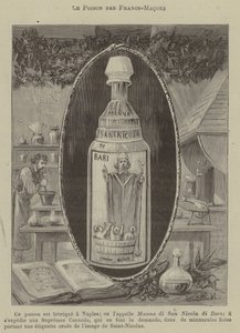 Het gif van de Vrijmetselaars (gravure) door French School