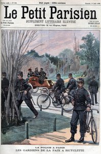 De politie in Parijs, de vredeshandhavers op fietsen.- in 