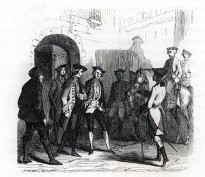 De gevangenen van Vincennes werden overgebracht naar de Bastille in 1784 - (gravure) 1846