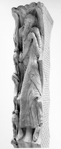 De profeet Jeremia, detail van een timpaan, voor 1125 door French School