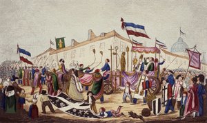 De resten van het bijgeloof naar de Conventie gesleept, nov. 1793 door French School