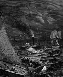 Het schip werd in 1807 gemaakt door Robert Fulton (1765 - 1815) voor de route New York - Albany op de Hudson River.