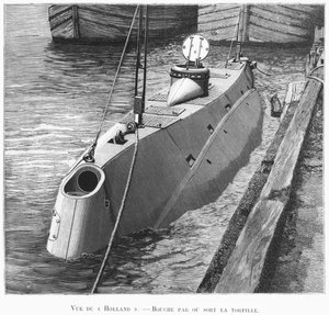 De onderzeeër Holland, illustratie uit Le Monde Illustré, januari 1899