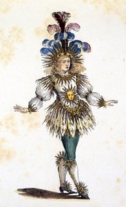 De zonnekoning in theaterkostuum, 18e eeuw door French School