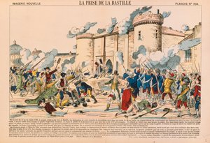 De inname van de Bastille tijdens de Franse Revolutie op 14 juli 1789, uitgegeven door Haguenthal, Pont-a-Mousson, 1840