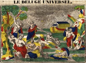De universele zondvloed, Epinal afbeelding 19e eeuw door French School