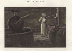 De azijnmaker die zijn pers verzorgt