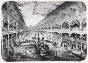 Het watergymnasium van de Champs-Elysees in Parijs, 1847 door French School