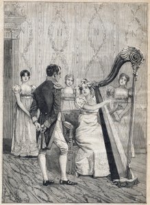 Theatre de la Porte Saint Martin waar een toneelstuk getiteld "Napoleon" wordt gespeeld, in "Le Petit Parisien" op 17/12/1893 (gravure) door French School