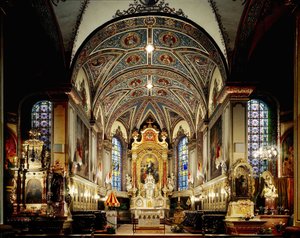 Thierenbach (68) - interieur van de Kathedraal Notre-Dame de Alsace - Het Schip door French School