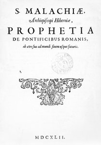 Titelpagina voor Prophecy of the Popes, gepubliceerd 1662 door French School