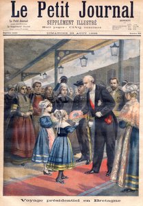 Titelpagina met de presidentiële reis van Félix Faure naar Groot-Brittannië, illustratie uit de geïllustreerde bijlage van Le Petit Journal, 23 augustus door French School