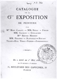 Titelpagina voor de catalogus van de 6e Impressionistische Tentoonstelling, 1881 door French School