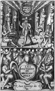 Titelpagina van Les Fantaisies de Bruscambille, gepubliceerd 1615