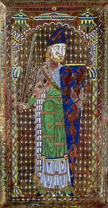 Grafplaat van Geoffrey Plantagenet (1113-51) uit de kathedraal van St. Julien, Le Mans, c.1151-55 door French School