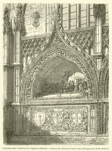 Graf in het interieur van de kerk van Batalha door French School