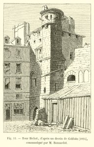Bichat toren, naar een tekening van Goblain, 1824, meegedeeld door M. Bonnardot door French School