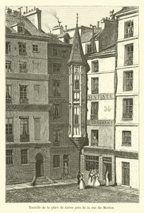 Toren van de Place de Greve bij de rue du Mouton door French School
