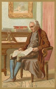 Handelskaart met een portret van James Watt door French School