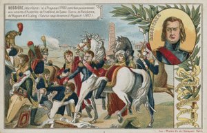 Handelskaart met een afbeelding van Napoleon Bonaparte bij Ratisbonne