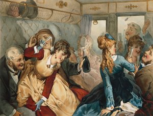 Trein van plezier, illustratie voor Madame Tellier