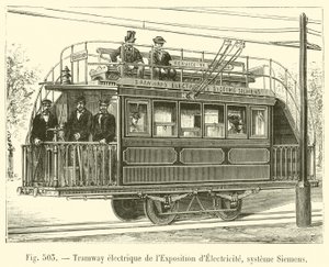 Elektrische tram van de Elektriciteitstentoonstelling, Siemens systeem door French School