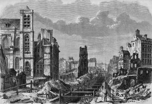 Transformaties van Parijs onder het Tweede Keizerrijk, Haussmanns Parijs: werkzaamheden aan de berg Saint Genevieve (Sainte-Genevieve) door French School