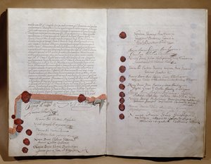 Verdrag van Westfalen, ondertekend in Münster 24 oktober 1648 door French School