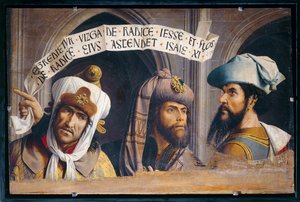 Trois Prophètes - Drie Profeten. Fragmentarisch paneel met de drie profeten van de Annunciatie ...