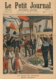 Tsaar Nicolaas II in Frankrijk, aankomst in Duinkerken, voorpagina illustratie uit 