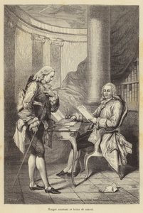 Turgot ontvangt zijn ontslagbrief (gravure) door French School