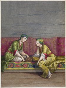 Turkse Meisjes, spelend Mangala, 18e eeuw