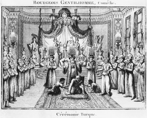 Turkse ceremonie, illustratie uit Le Bourgeois Gentilhomme door Molière, editie 1801 door French School
