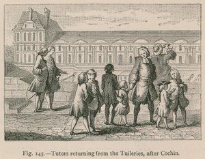Leraren terugkerend van de Tuilerieën (naar Cochin) door French School