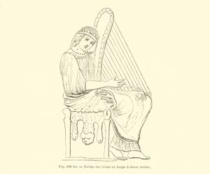 Twaalf-snarige Griekse harp door French School