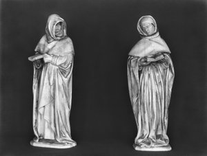 Twee rouwenden, van het graf van Hertog Jean de Berry (1340-1416) c.1450-53 (albast) door French School