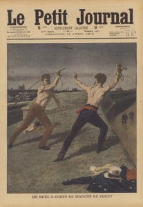 Twee koetsiers die een duel uitvechten met hun zwepen door French School