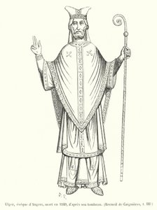 Ulger, bisschop van Angers, gestorven in 1149, naar zijn graf door French School