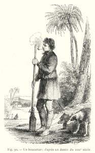Een boekanier; naar een tekening uit de XVIIe eeuw (gravure) door French School