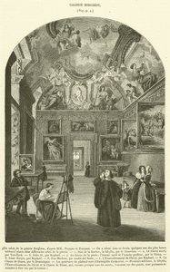 Een salon van de Borghese galerij door French School