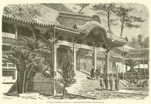 Een boeddhistische tempel in Nagasaki door French School