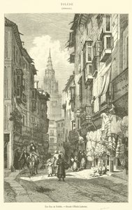 Een straat in Toledo door French School