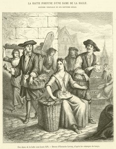 Een dame van de markt onder Lodewijk XIV door French School
