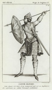 VII Eeuw, Regering van Dagobert I, Militaire Kleding door French School