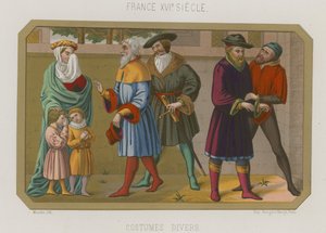 Verschillende mode van 16e-eeuws Frankrijk