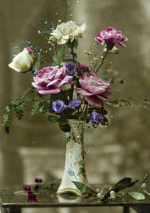 Vaas met bloemen ca. 1898 door French School
