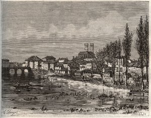 Verdun - Morbihan in Bretagne - gravure in 