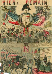 Victor Napoleon (1862-1926) aan het hoofd van Bonapartisten, de laatste erfgenaam van Napoleon I moest in ballingschap gaan na een wet aangenomen door de Derde Republiek in 1886. Gravure, in 